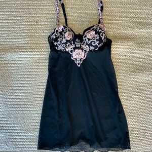 Gilligan & O’Malley Black Sheer Chemise / Babydoll